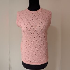 Vintage 1970s Ship'n Shore ILGWU Union Made Pink Knit Pullover Sweater XS